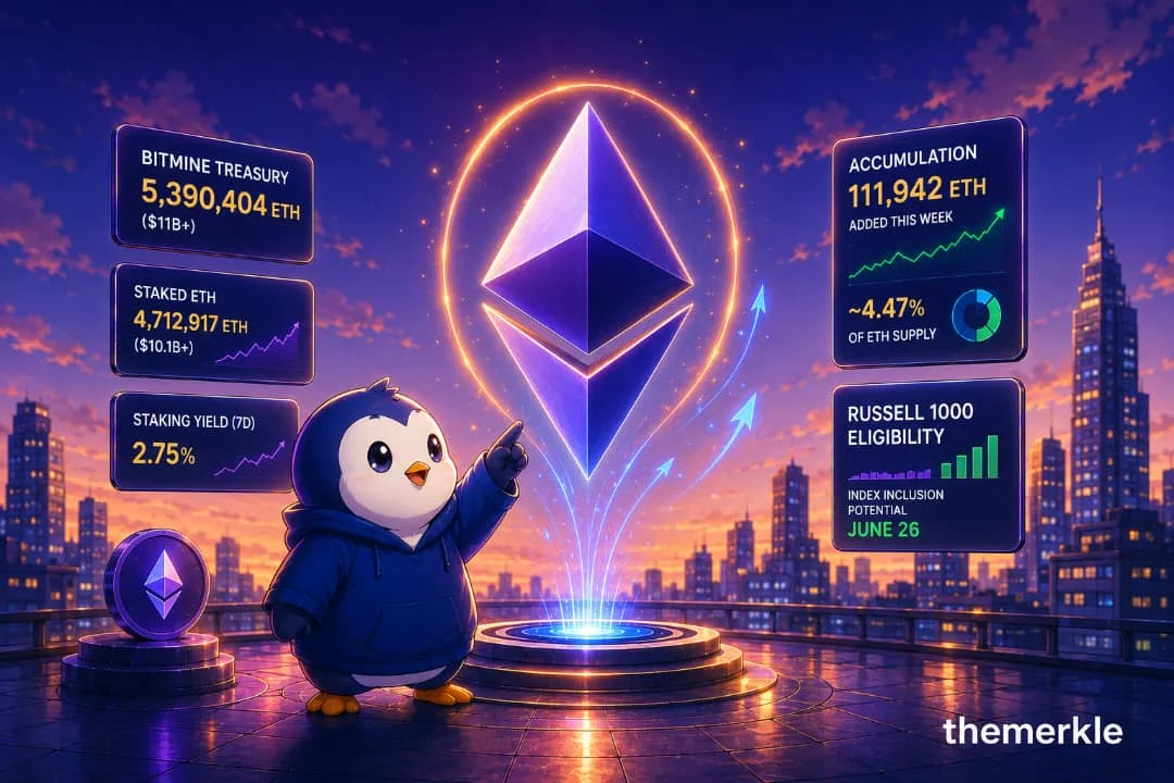 BitMine Bolsters Ethereum Treasury with 111,942 ETH Addition, Valuing Holdings at Over $11 Billion, Eyes Russell 1000 Inclusion
