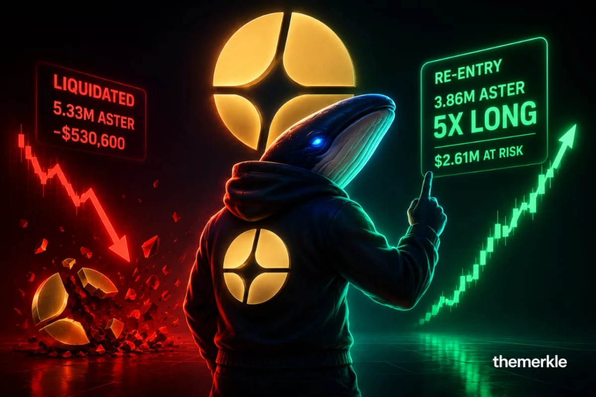 Crypto Whale 0x5f91 Executes High-Stakes Leveraged Long on ASTER, Doubling Down After $530,600 Liquidation