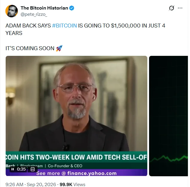Bitcoin Price Surges Past $87,000, Crypto Market Cap Reclaims $2 Trillion as Industry Legend Predicts $1.5 Million Per Coin by 2030