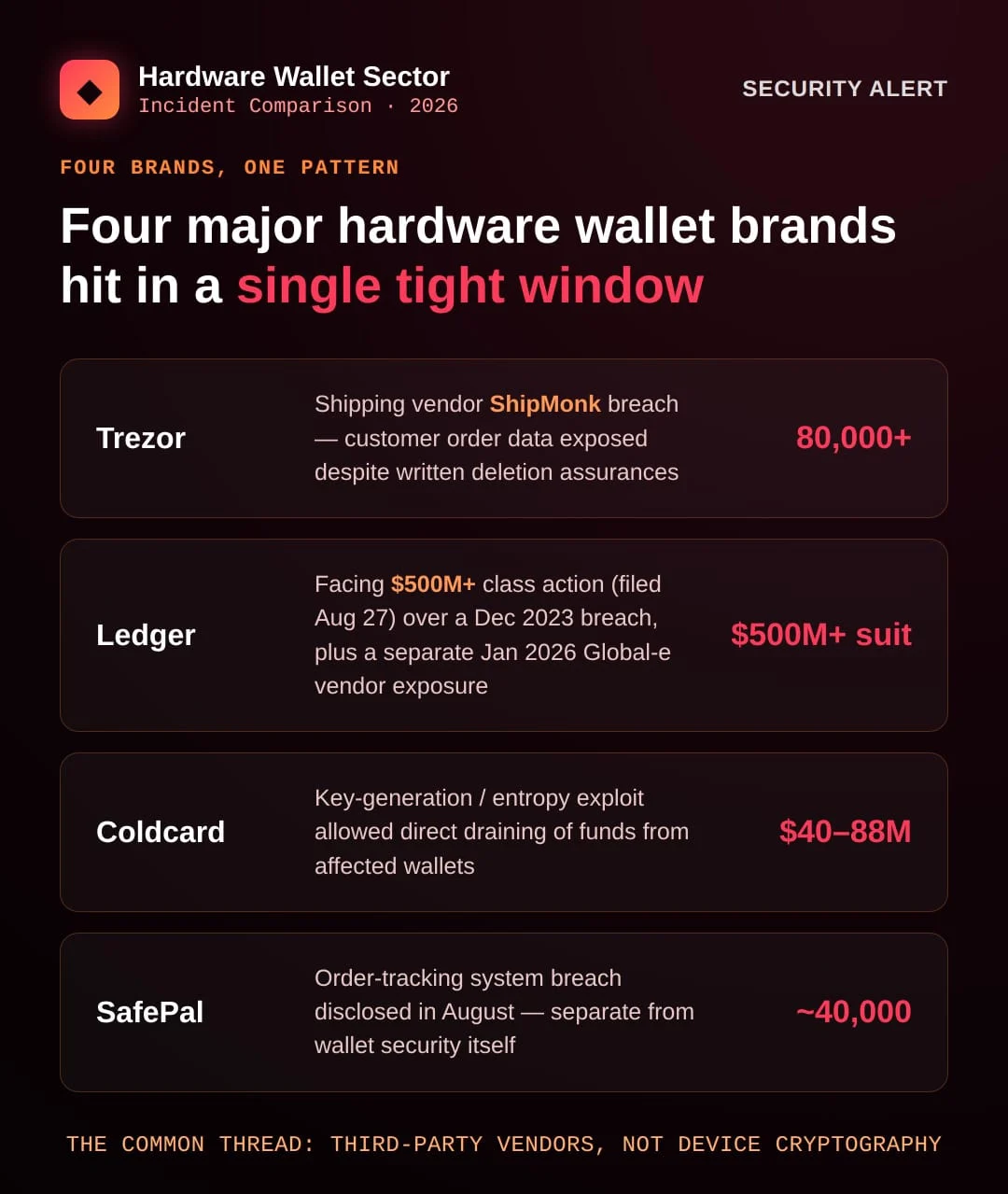 Hardware Wallet Security Under Scrutiny as Trezor Breach Expands Significantly, Echoing Industry-Wide Third-Party Vulnerabilities